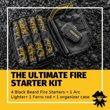 Black Beard Fire Starter Kit for All Weather Adventures