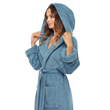 Organic Cotton Hooded Bathrobe for Women - Luxury Comfort