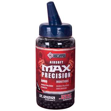 Crosman 6mm plastic airsoft BBs, 0.25g, 2000 rds, black