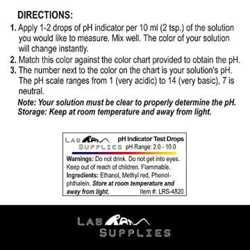 pH Indicator Test Drops, Universal Application (pH 2.0-10.0), 100 Tests| for Drinking Water, Urine, and Saliva | Contains 10 ml Bottle of Solution and 20 ml Screw Top Plastic Bottle