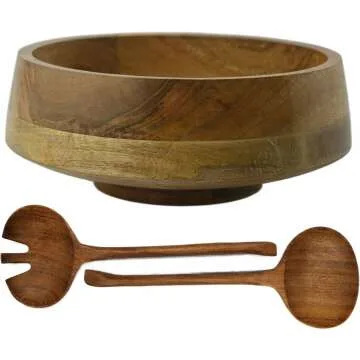 Handmade Wooden Bowl Set with Utensils for Sale