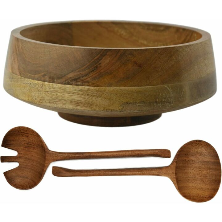 Handmade Wooden Bowl Set with Utensils for Sale