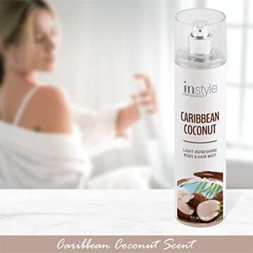 Instyle Caribbean Coconut Body & Hair Mist | Vegan | 8 Fl Oz