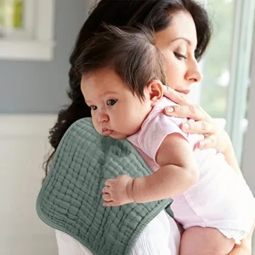 Looxii Muslin Burp Cloths 100% Cotton Soft & Absorbent