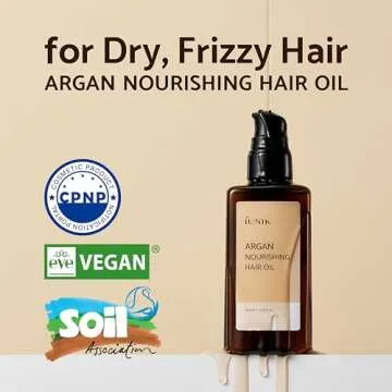 IUNIK Argan 3.9% Hair Oil Serum Nourishing for Dry and Damaged Hair - Anti Frizz Lightweight Hair Tr...