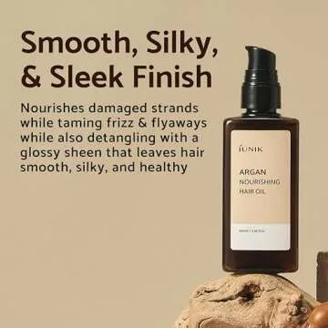 IUNIK Argan 3.9% Hair Oil Serum Nourishing for Dry and Damaged Hair - Anti Frizz Lightweight Hair Treatment Deep Conditioner Mask, Paraben and Sulfate Free, Aceite de Argan Cabello 3.38 Fl Oz Korean