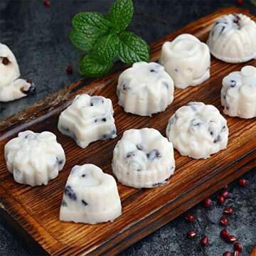 homEdge Food Grade Silicone Flowers Molds, Baking Pan with Flowers and Heart Shape Non-Stick 3-Pack Silicone Molds for Chocolate, Candy, Jelly, Ice Cube, Muffin (Pink, Blue and Green)