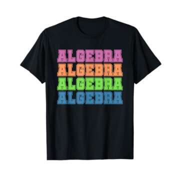 Algebra College Logo Print in Rainbow Colors T-Shirt