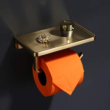 Stylish Toilet Paper Holder with Phone Shelf for Modern Bathrooms