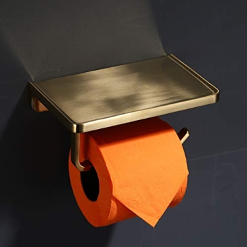 Stylish Toilet Paper Holder with Phone Shelf for Modern Bathrooms