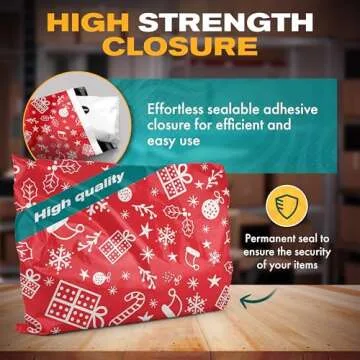 Shop4Mailers 10 x 13 Red Christmas Gift Cluster Ornaments Santa Hat Winter Holiday Poly Mailer Bags Waterproof Shipping Mailing Envelopes 2 Mil – Permanent Adhesive Seal (100 Pack, Xmas Gift)