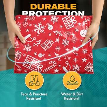 Shop4Mailers 10 x 13 Red Christmas Gift Cluster Ornaments Santa Hat Winter Holiday Poly Mailer Bags Waterproof Shipping Mailing Envelopes 2 Mil – Permanent Adhesive Seal (100 Pack, Xmas Gift)