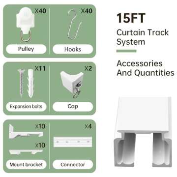 MaKefeile Curtain Tracks Ceiling Wall Mounted Heavy-Duty Curtains Rails Room Divider Curtain Track for Living Room Bedroom Room Shower Divider White 3 ft To 15 ft