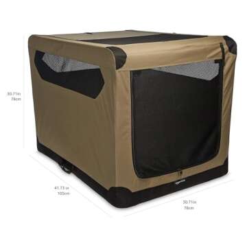 Amazon Basics Dog Crate, Travel Dog Kennel Double Door Collapsible, Lightweight Soft-Sided Folding, ...