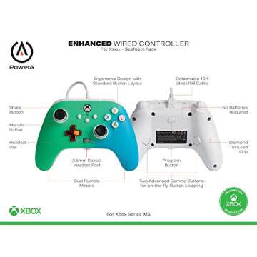 PowerA Enhanced Wired Controller for Xbox Series X|S - Seafoam Fade