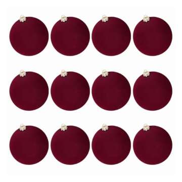 Elegant 12 Pcs Velvet Christmas Balls Hanging Ornaments