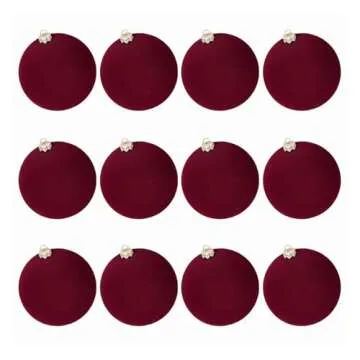 Elegant 12 Pcs Velvet Christmas Balls Hanging Ornaments