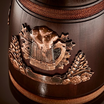 Handcrafted Solid Oak Wooden Beer Mug Steel Lined NOVECRAFTO