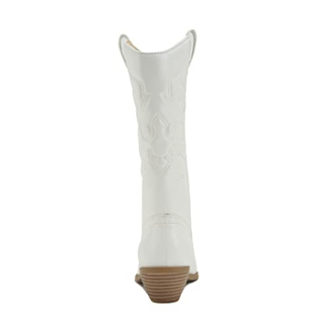 Soda Women's Pointy Toe Cowgirl Boots - 7.5 White/Beige