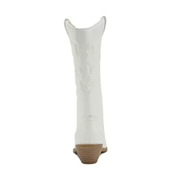 Soda Women's Pointy Toe Cowgirl Boots - 7.5 White/Beige