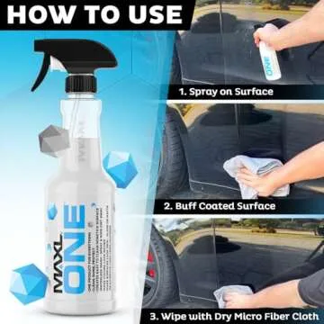 MAXLONE ™ Car Spray with Triphene Technology, Quick Spray & Wipe All Purpose Waterless Detailer - ...