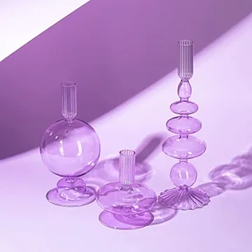 Elegant Glass Taper Candle Holders Set for Home Decor