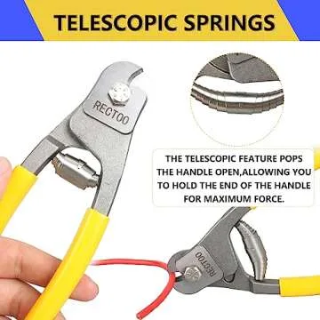 RECTOO Cable Wire Cutters (RT02), Forged from Heavy Duty Stainless Steel metal, 8 Inch small Wire Rope Cutter Tool upto 1/4" for stainless steel wire rope, bike brake cable, railing cable