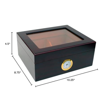 Maypes Desktop Humidor with Hygrometer for Cigar Lovers