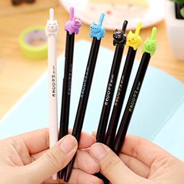 8 Pcs Cute Cat Gel Pen Black Gel Ink Pens Medium Cat Pens - Kawaii Cat Gel Pen Unique Writing Pens S...