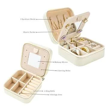 Stylish and Compact KElofoN Travel Jewelry Organizer