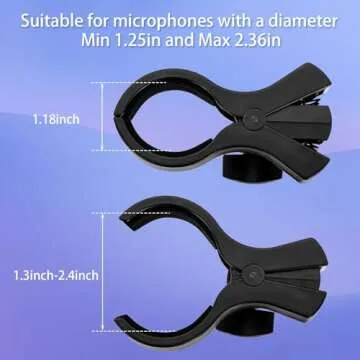 BILIONE Large Microphone Clip for Stand - 2 Pack