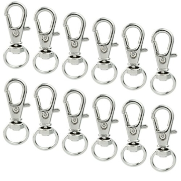 50 pcs Swivel Clasps Lanyard Snap Hook,cnomg Metal Swivel Lanyard Snap Hook Lobster Claw Clasp(Slive...