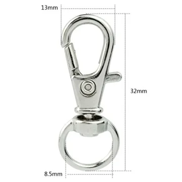 50 pcs Swivel Clasps Lanyard Snap Hook - Durable Metal Clips