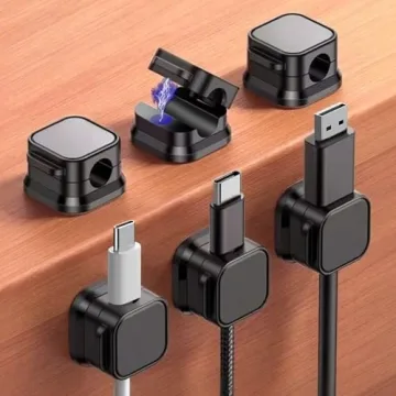 Picozon 6 Pack Magnetic Cable Clip Organizer - Keep Your Cords Tidy Wherever You Are