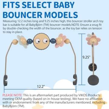 VIKOS Toy Bar for Baby Bouncer - Googly Eyes Interactive Toy for Infants