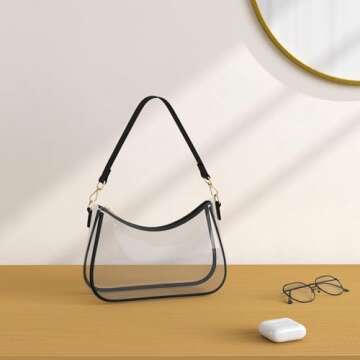 CYHTWSDJ Shoulder Bags for Women, Cute Hobo Tote Handbag Mini Clutch Purse with Zipper Closure (Clea...