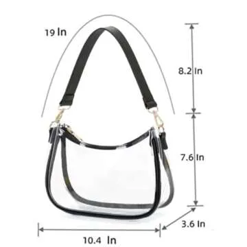 CYHTWSDJ Shoulder Bags for Women, Cute Hobo Tote Handbag Mini Clutch Purse with Zipper Closure (Clear Black)