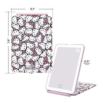 Impressions Vanity Hello Kitty Touch Pad Mini Tri-Tone Makeup Mirror with Printed Flip Cover and LED...