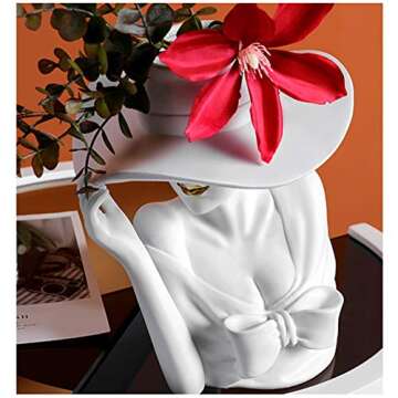 Flower Vase, Decorative Ceramic Flower Vase, Creative Elegant Woman Arrangement Flower Vase, Art Vas...