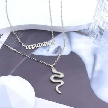 Layered Silver Snake Necklace for Women - Gothic Style