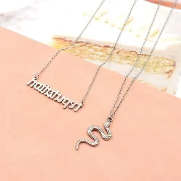 Layered Silver Snake Necklace for Women - Gothic Style