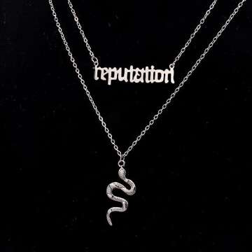 Layered Silver Snake Necklace for Women - Gothic Style