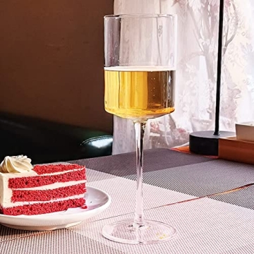 Elegant Lead-Free Square Wine Glasses set of 4