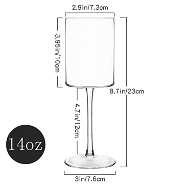 Elegant Lead-Free Square Wine Glasses set of 4