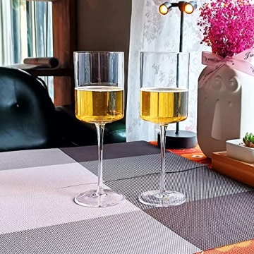 Elegant Lead-Free Square Wine Glasses set of 4