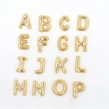DIOWUS Bubble Letter Necklace Personalized 18K Gold Plated