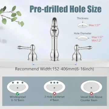 Aolemi Widespread Bathroom Sink Faucet Polish Chrome