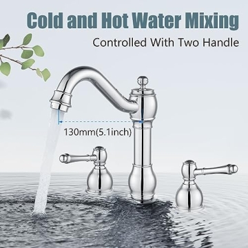 Aolemi Widespread Bathroom Sink Faucet Polish Chrome