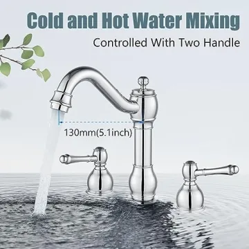 Aolemi Widespread Bathroom Sink Faucet Polish Chrome