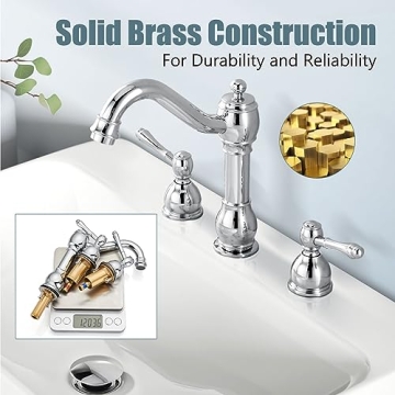 Aolemi Widespread Bathroom Sink Faucet Polish Chrome